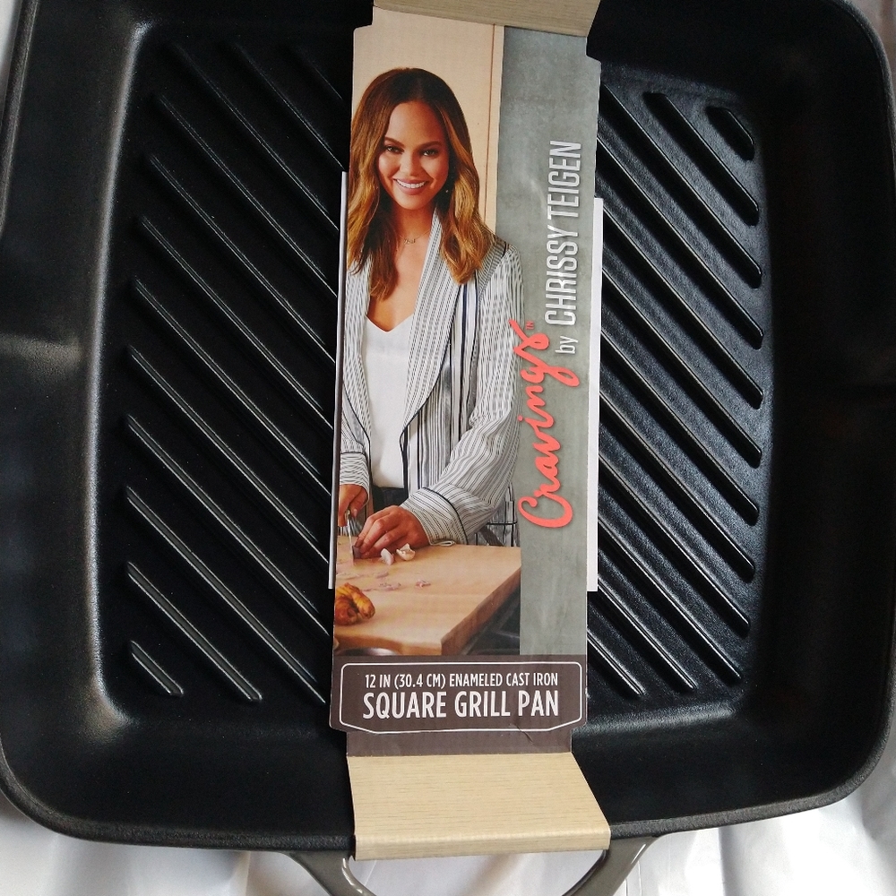 Cravings by Chrissy Teigen Enamel Cast Iron 12" Square Grill Pan - Picture 8 of 12